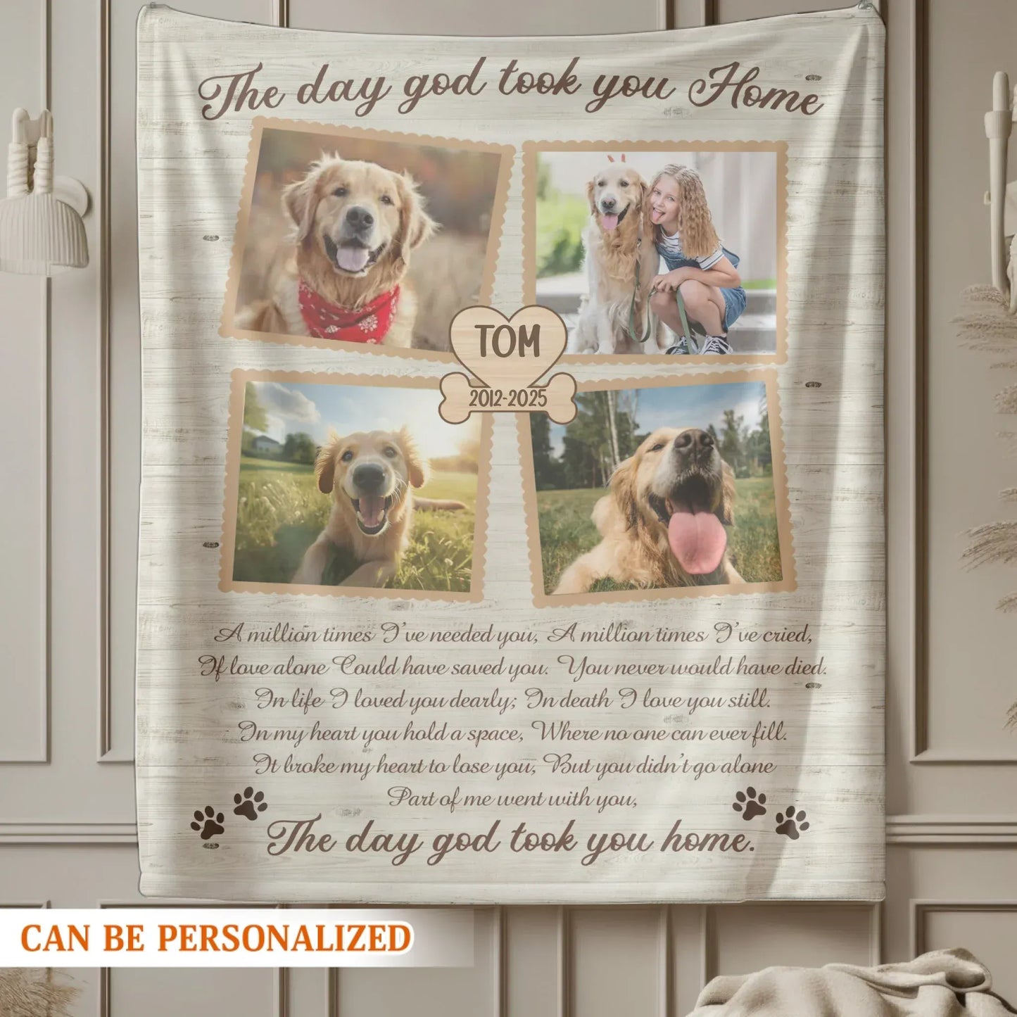 Personalized Blankets The Day God Took You Home – Personalized Dog Memorial Photo Custom Blanket