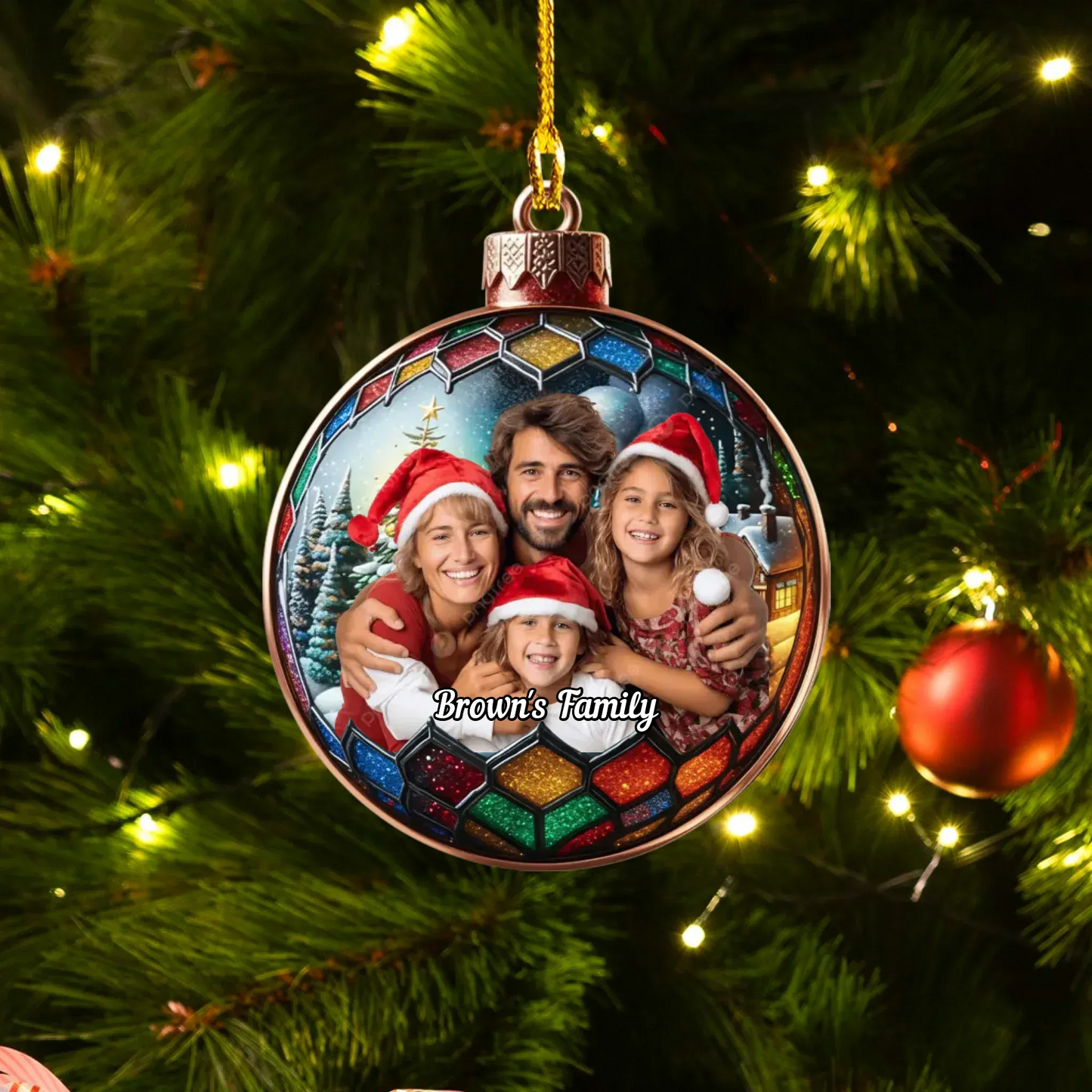 Ornament Acrylic DMT / Glass / 3.5in / 8.9cm Our Brightest Holiday Moment - Personalized Photo Acrylic Ornament