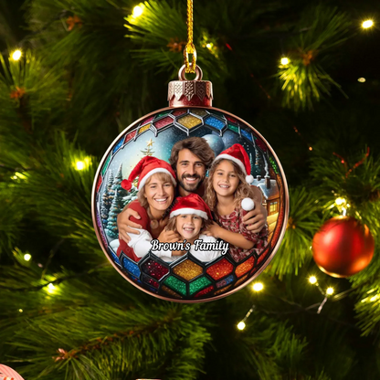 Ornament Acrylic DMT / Glass / 3.5in / 8.9cm Our Brightest Holiday Moment - Personalized Photo Acrylic Ornament