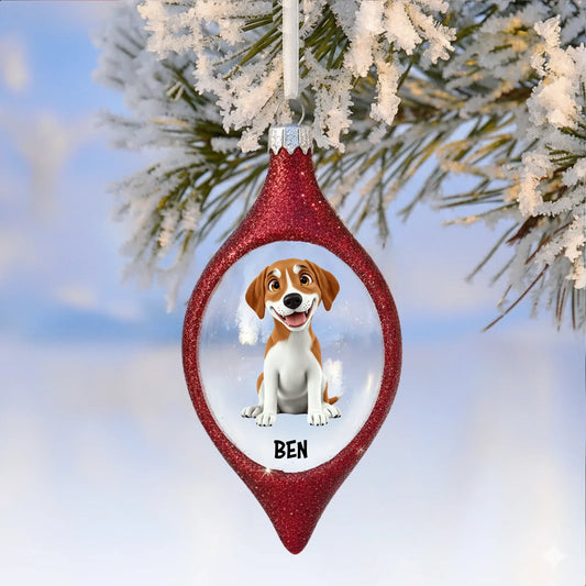 Personalized Ornaments Ornament Acrylic DMT / Glass / 3.5in / 8.9cm Warm Hearts and Winter Sparkle - Personalized Dog And Cat Lovers Custom Acrylic Ornament