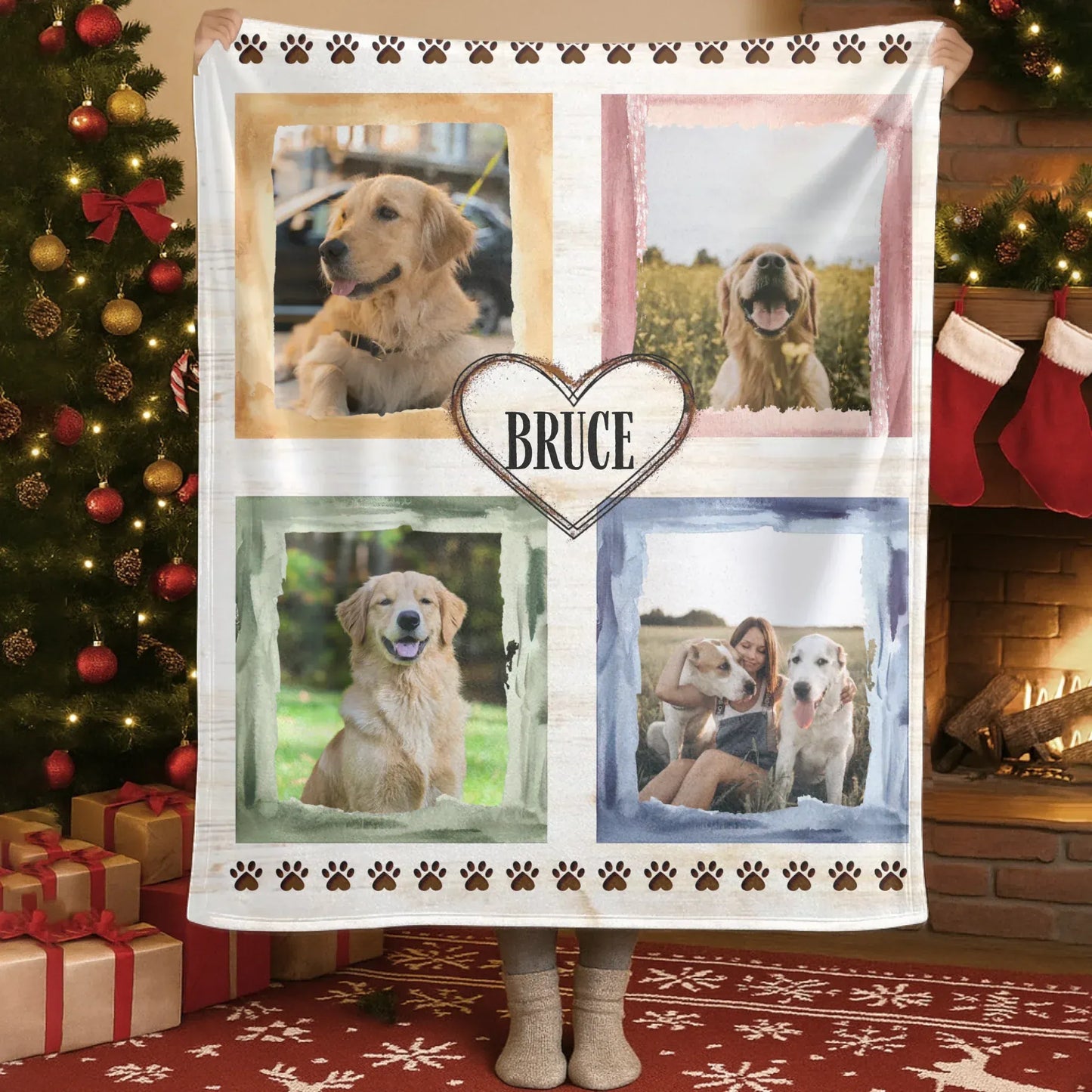 Personalized Blankets Blanket Custom KNT / White / 30x40in / 76x101cm Forever In My Heart – Personalized Dog Photo Custom Blanket