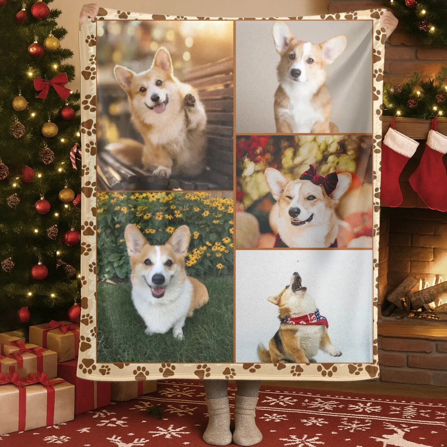 Personalized Blankets Blanket Custom KNT / White / 30x40in / 76x101cm Personalized Dog Photo Blanket - Custom Dog Collage Gift for Pet Lovers