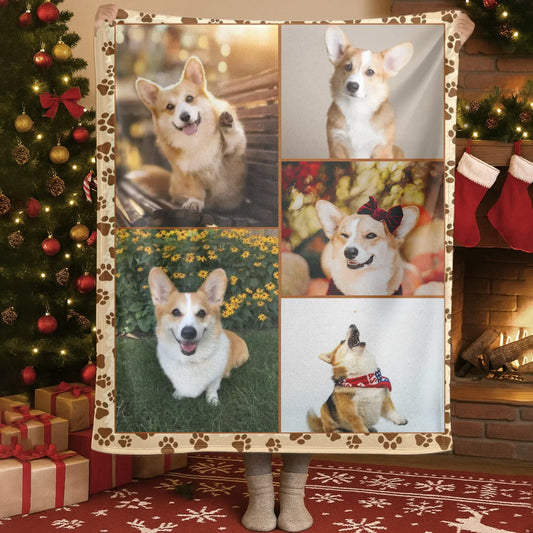 Personalized Blankets Blanket Custom KNT / White / 30x40in / 76x101cm Personalized Dog Photo Blanket - Custom Dog Collage Gift for Pet Lovers