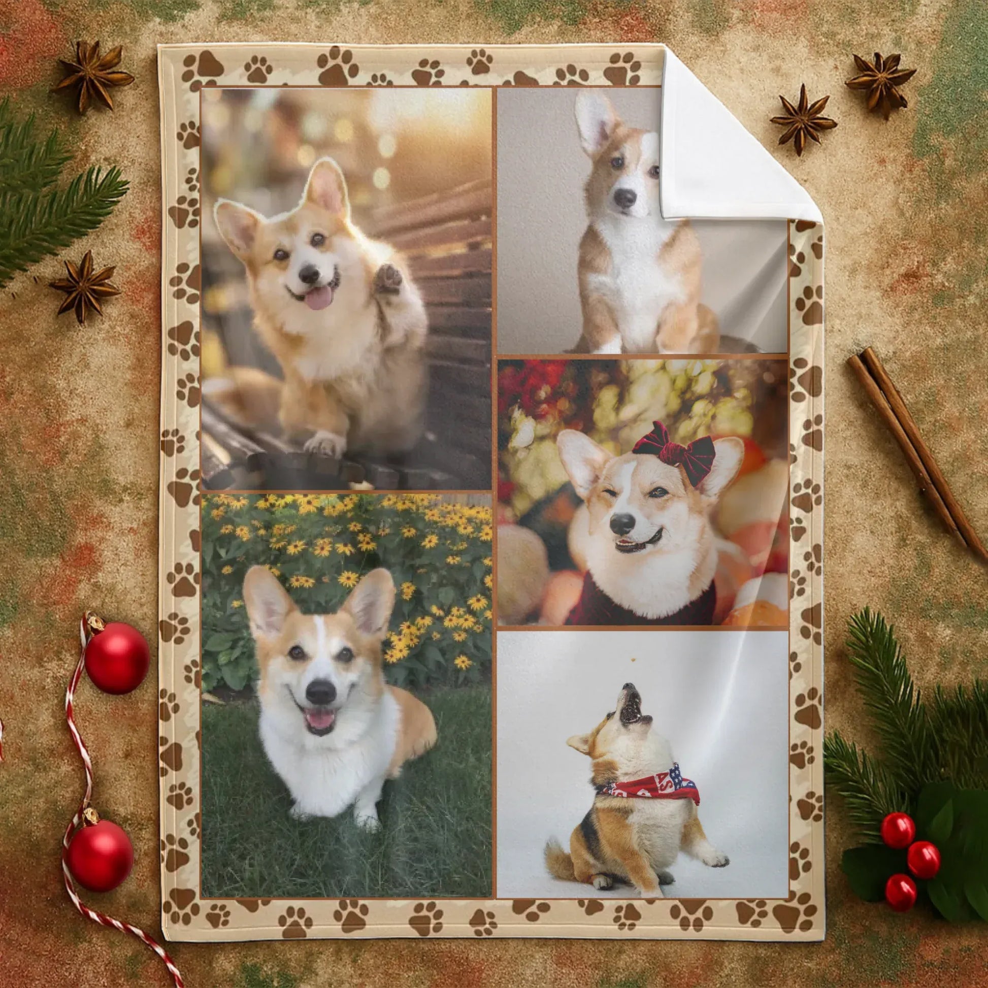 Personalized Blankets Personalized Dog Photo Blanket - Custom Dog Collage Gift for Pet Lovers