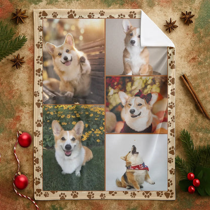 Personalized Blankets Personalized Dog Photo Blanket - Custom Dog Collage Gift for Pet Lovers
