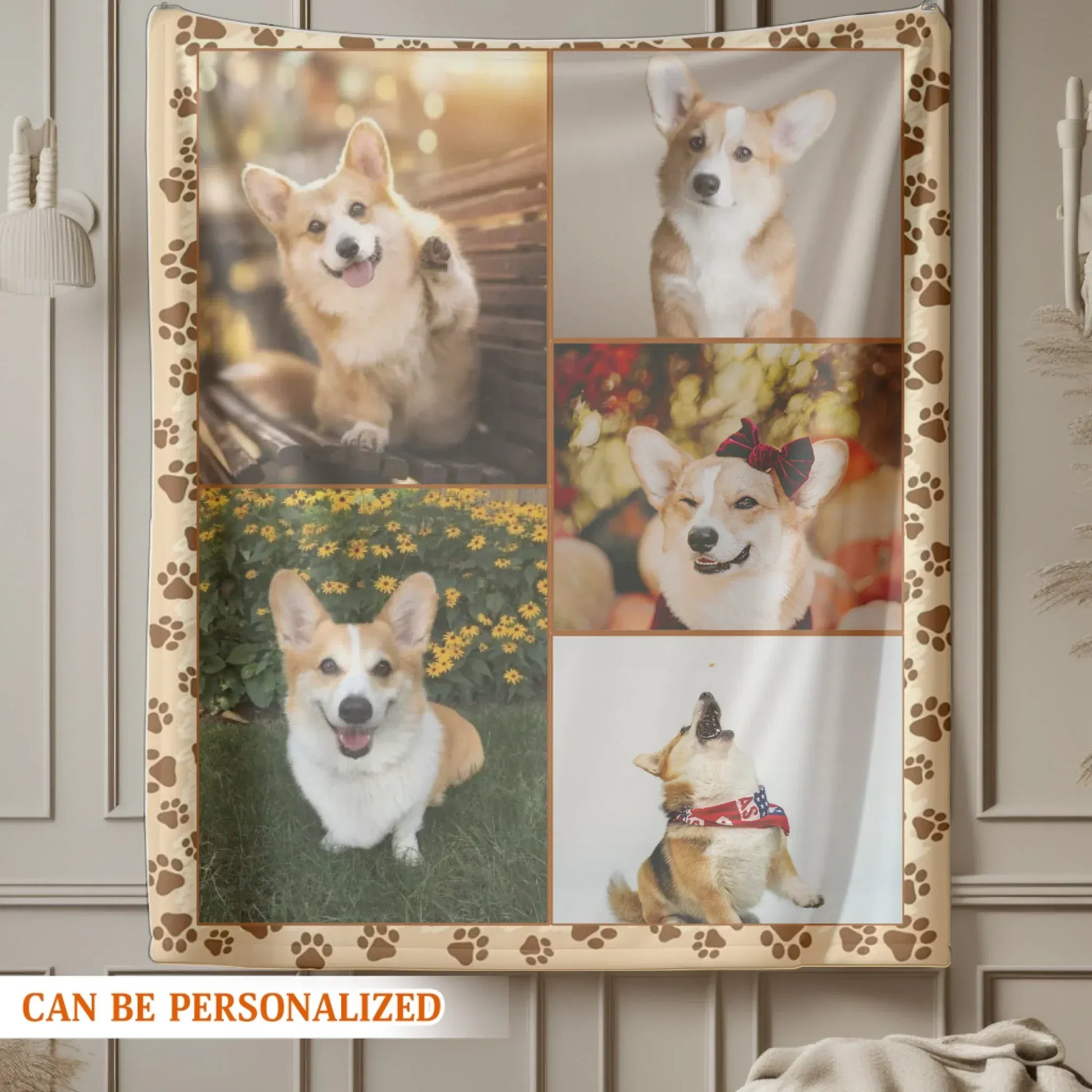 Personalized Blankets Personalized Dog Photo Blanket - Custom Dog Collage Gift for Pet Lovers