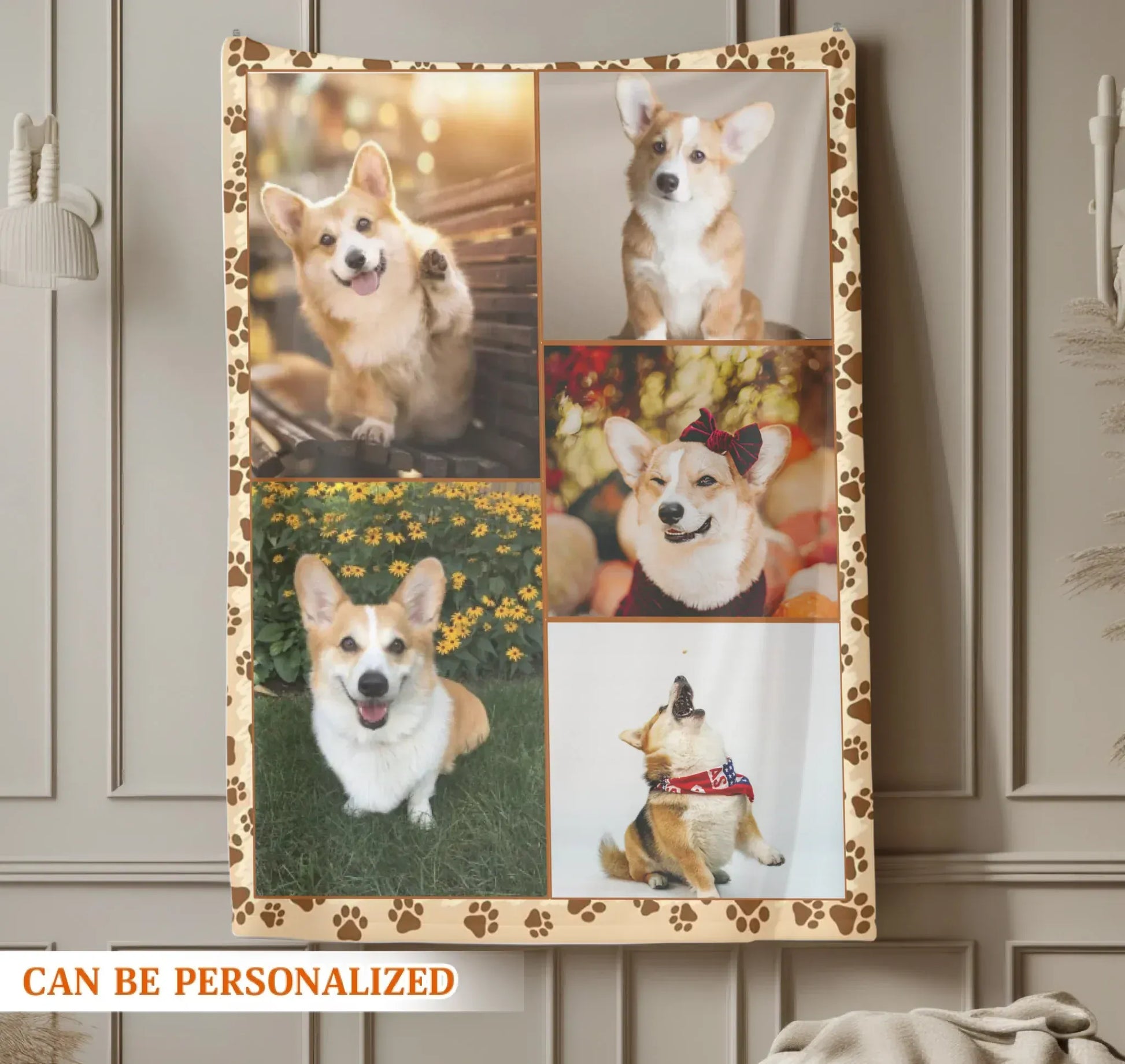 Personalized Blankets Personalized Dog Photo Blanket - Custom Dog Collage Gift for Pet Lovers