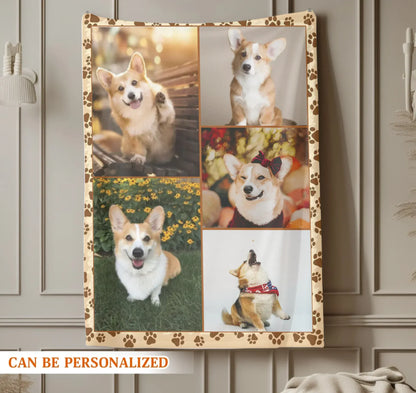 Personalized Blankets Personalized Dog Photo Blanket - Custom Dog Collage Gift for Pet Lovers