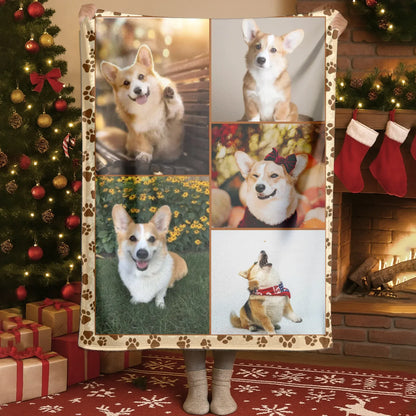 Personalized Blankets Personalized Dog Photo Blanket - Custom Dog Collage Gift for Pet Lovers