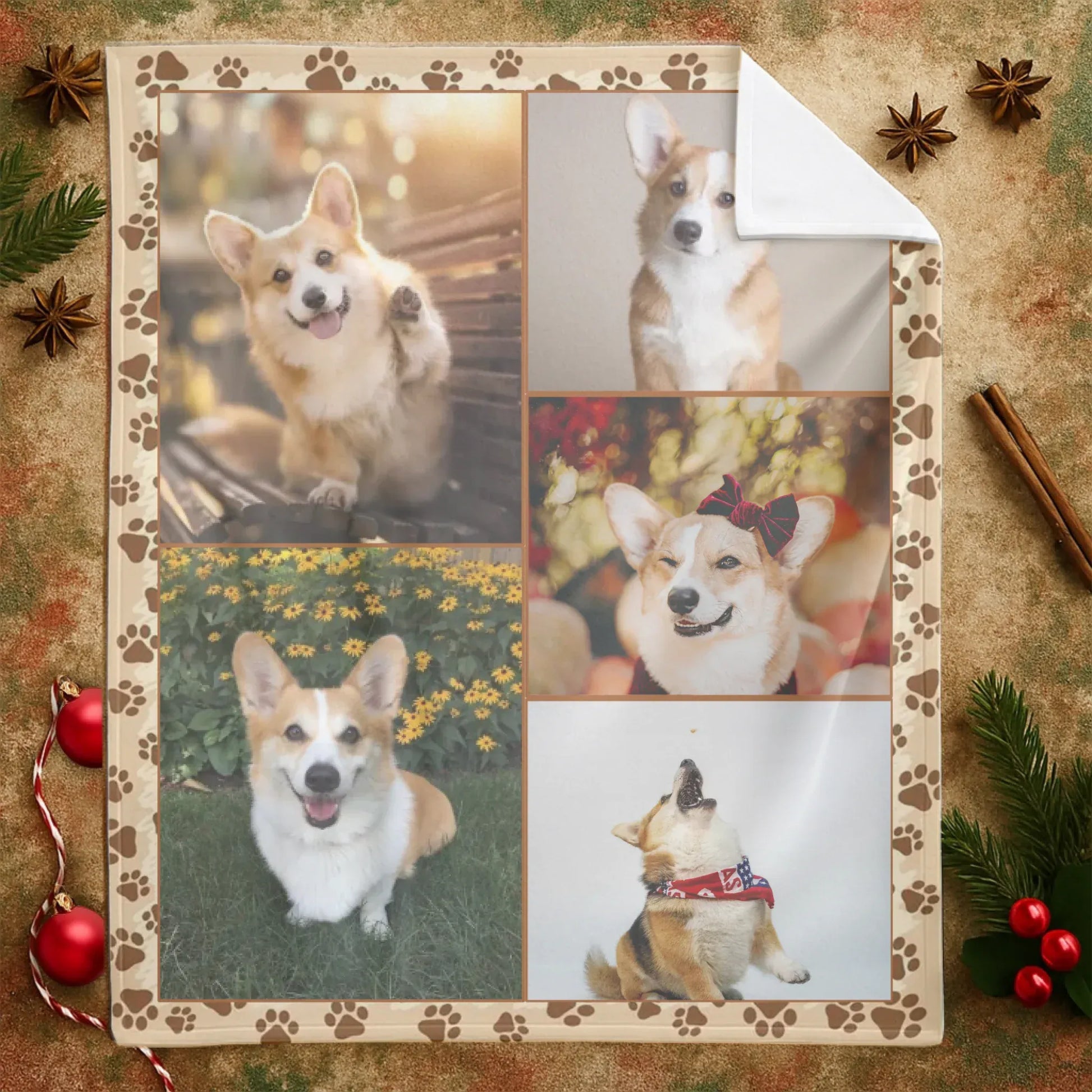 Personalized Blankets Personalized Dog Photo Blanket - Custom Dog Collage Gift for Pet Lovers