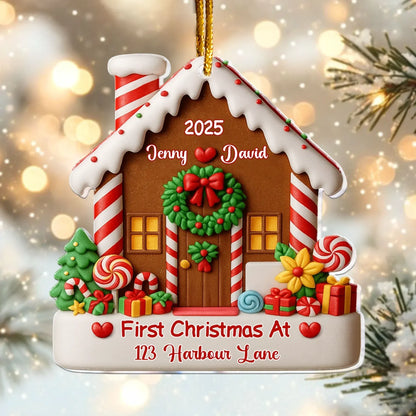 First Christmas In Our New Home - Housewarming Keepsake - Personalized Acrylic New Home Ornament