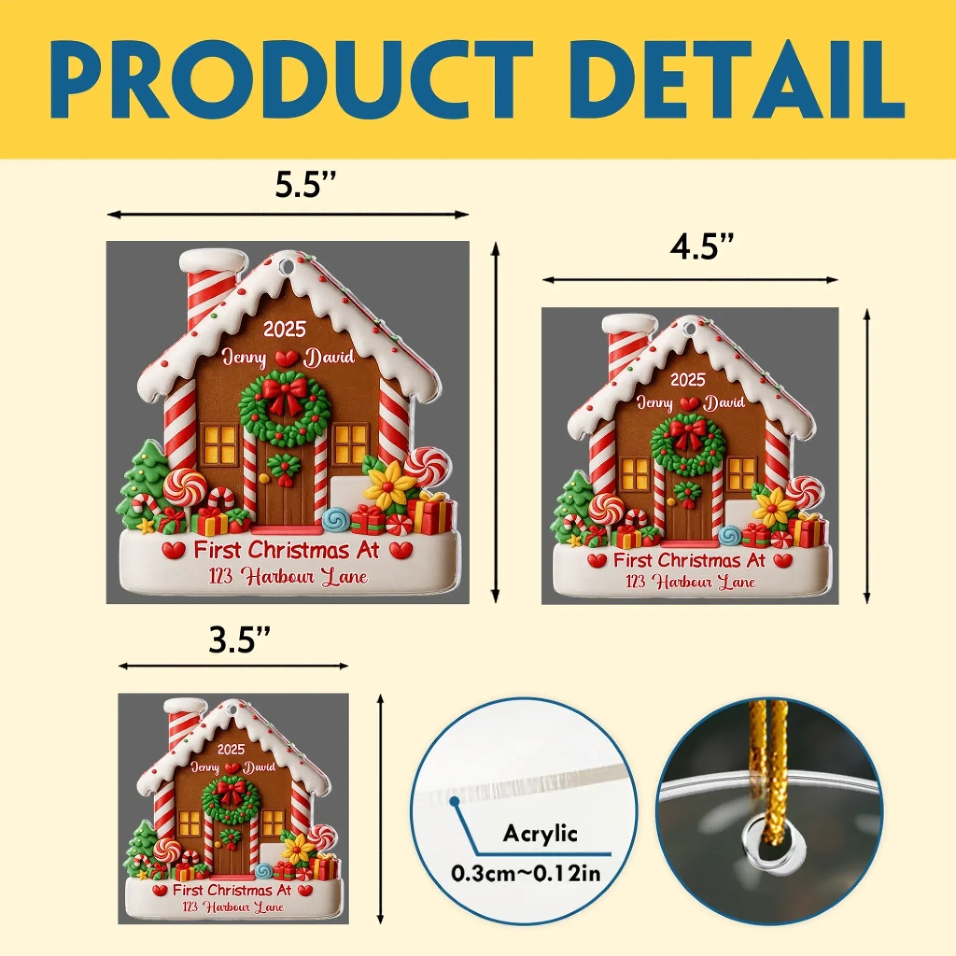 First Christmas In Our New Home - Housewarming Keepsake - Personalized Acrylic New Home Ornament