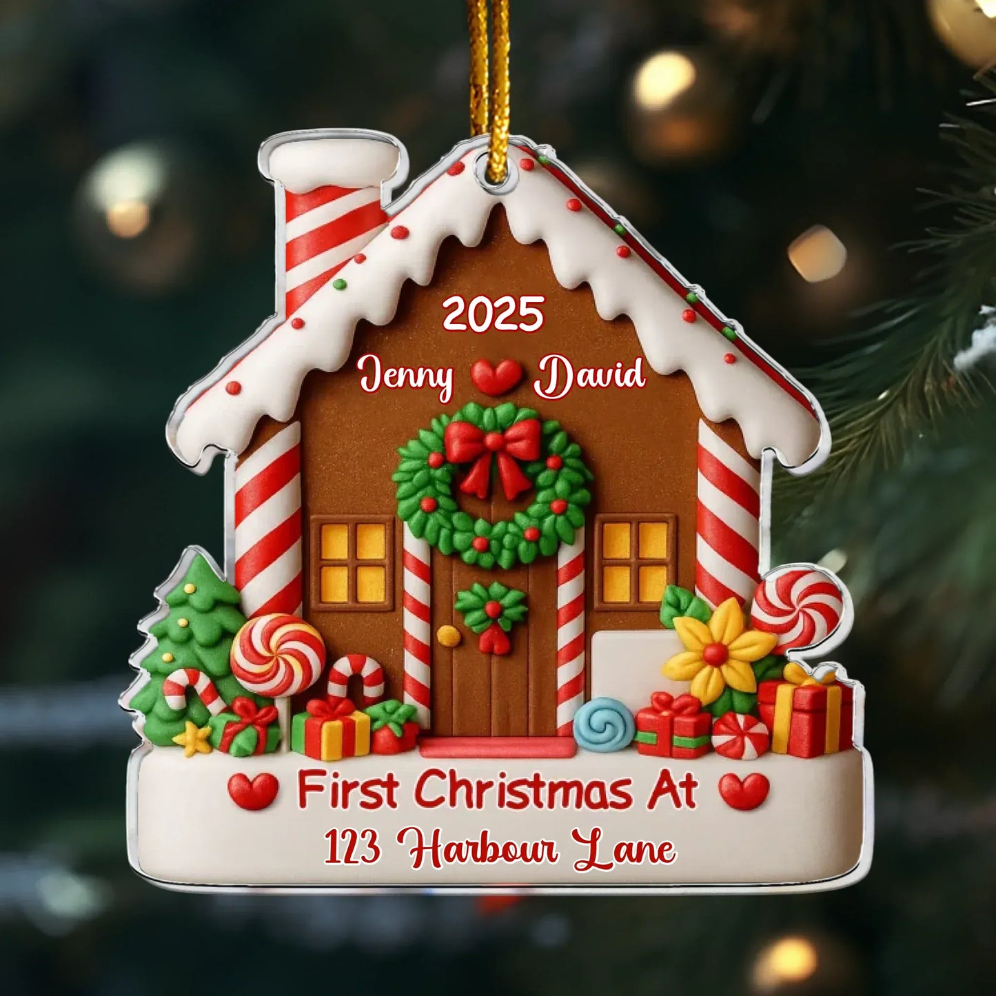 Ornament Acrylic / Glass / 3.5in / 8.9cm First Christmas In Our New Home - Housewarming Keepsake - Personalized Acrylic New Home Ornament