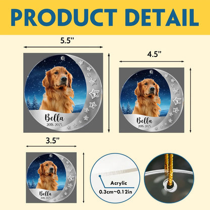 Dog Sit On The Moon - Rememberance Dog Gift - Personalized Acrylic Dog Photo Ornament