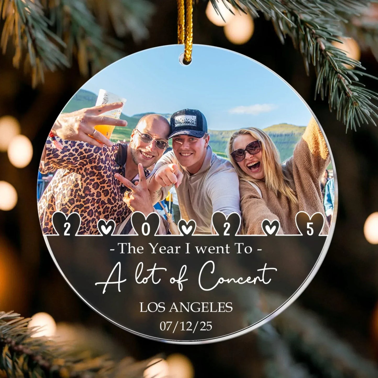 The Year I Went To A Lot Of Concerts - Siblings Friendship Gift -  Personalized Acrylic Photo Ornament