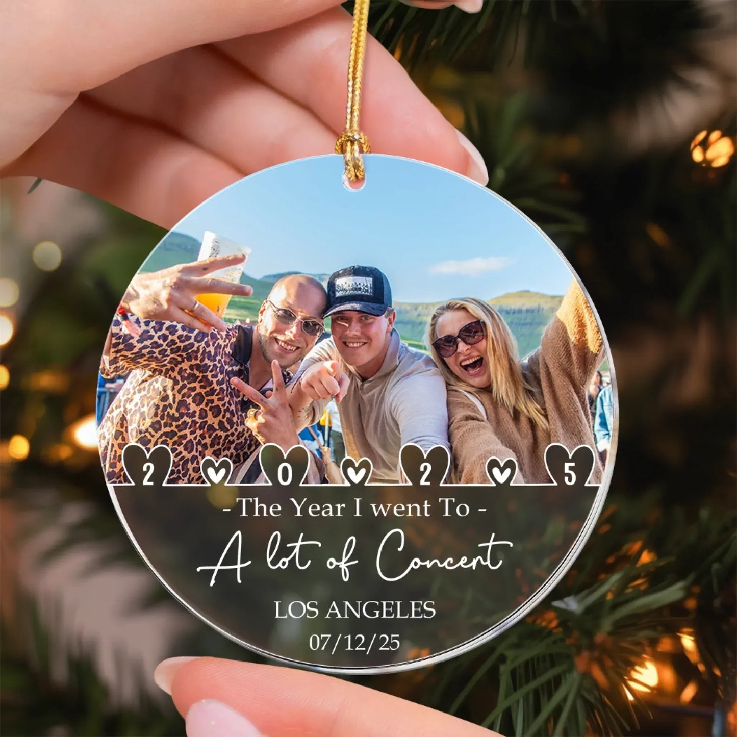 The Year I Went To A Lot Of Concerts - Siblings Friendship Gift -  Personalized Acrylic Photo Ornament