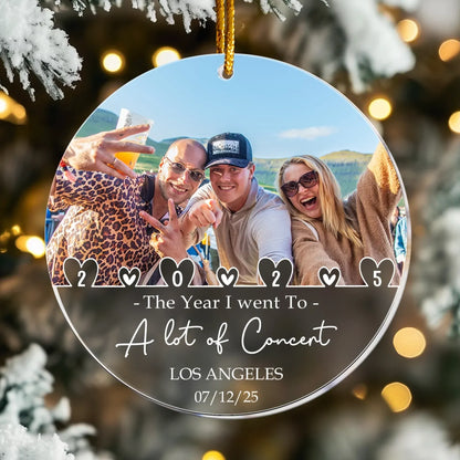 The Year I Went To A Lot Of Concerts - Siblings Friendship Gift -  Personalized Acrylic Photo Ornament