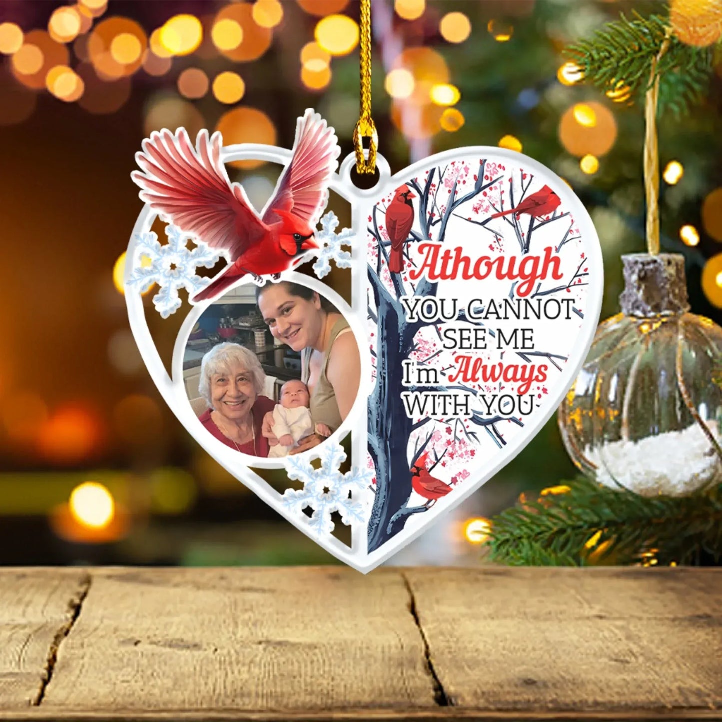 A Message From Heaven - Personalized Memorial Photo Custom Acrylic Ornament