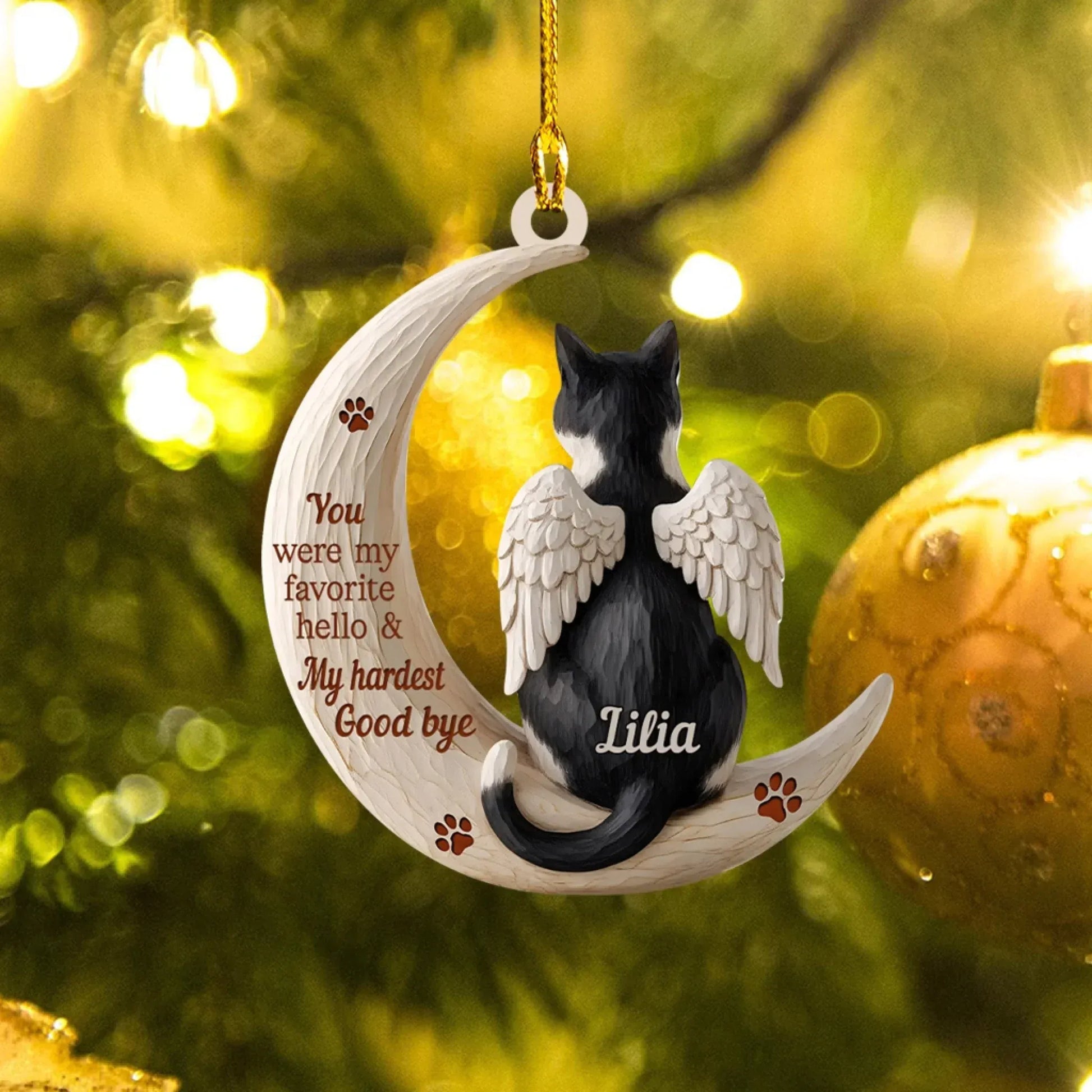 My Favorite Hello & Hardest Goodbye - Personalized Dog And Cat Lover Custom Acrylic Ornament