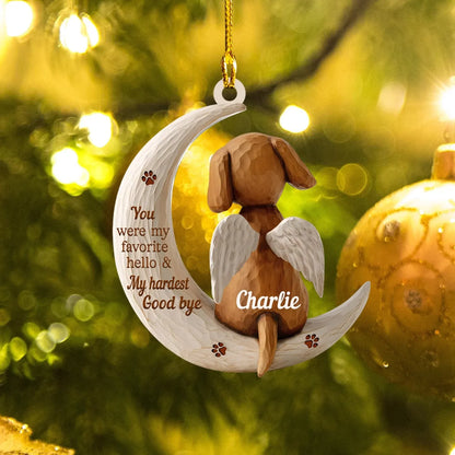 My Favorite Hello & Hardest Goodbye - Personalized Dog And Cat Lover Custom Acrylic Ornament