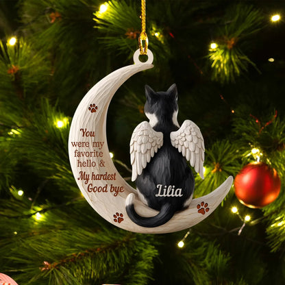 My Favorite Hello & Hardest Goodbye - Personalized Dog And Cat Lover Custom Acrylic Ornament