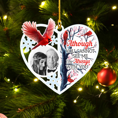 Ornament Acrylic DMT / Glass / 3.5in / 8.9cm A Message From Heaven - Personalized Memorial Photo Custom Acrylic Ornament