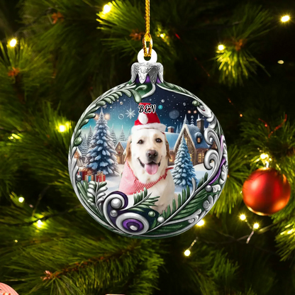 Ornament Acrylic DMT / Glass / 3.5in / 8.9cm Enchantment Under The Snow - Personalized Photo Acrylic Ornament