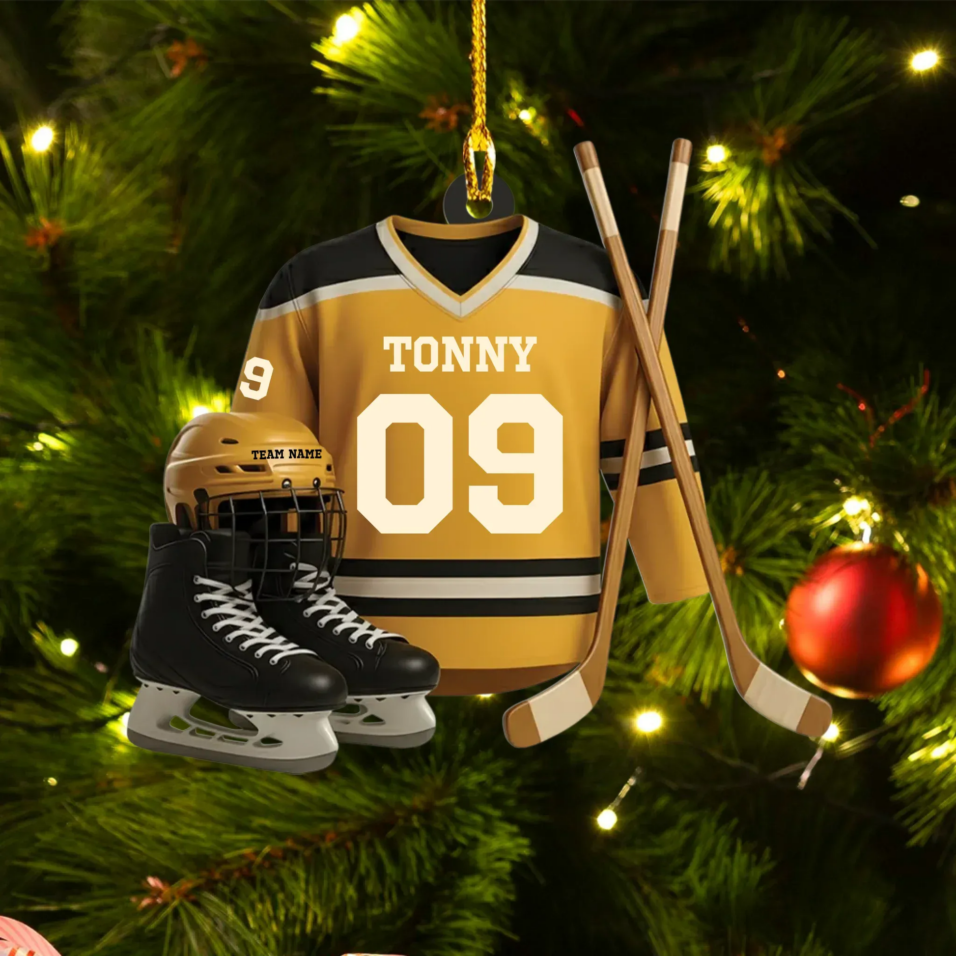 Ornament Acrylic DMT / Glass / 3.5in / 8.9cm Score A Goal With This Perfect Gift For Hockey Fans - Personalized Sport Custom Acrylic Ornament