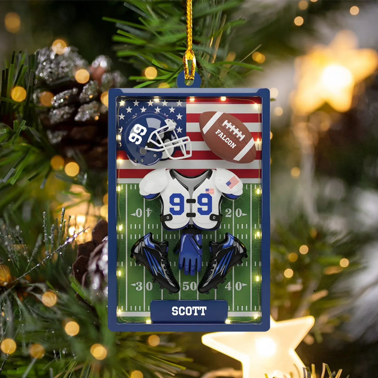 Ornament Acrylic DMT / Glass / 3.5in / 8.9cm Score Big With This Tribute To Their Passion - Personalized Sport Custom Acrylic Ornament