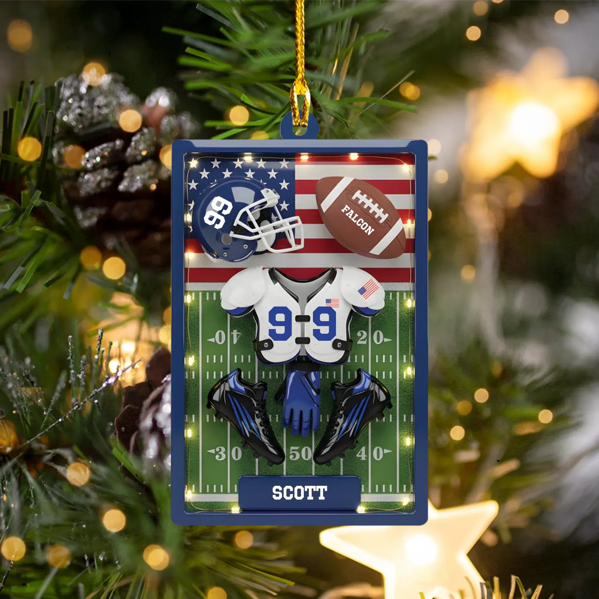 Ornament Acrylic DMT / Glass / 3.5in / 8.9cm Score Big With This Tribute To Their Passion - Personalized Sport Custom Acrylic Ornament