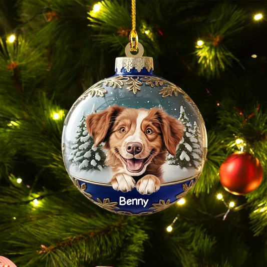 Ornament Acrylic DMT / Glass / 3.5in / 8.9cm Winter Wonderland Awaits - Personalized Photo Custom Acrylic Ornament