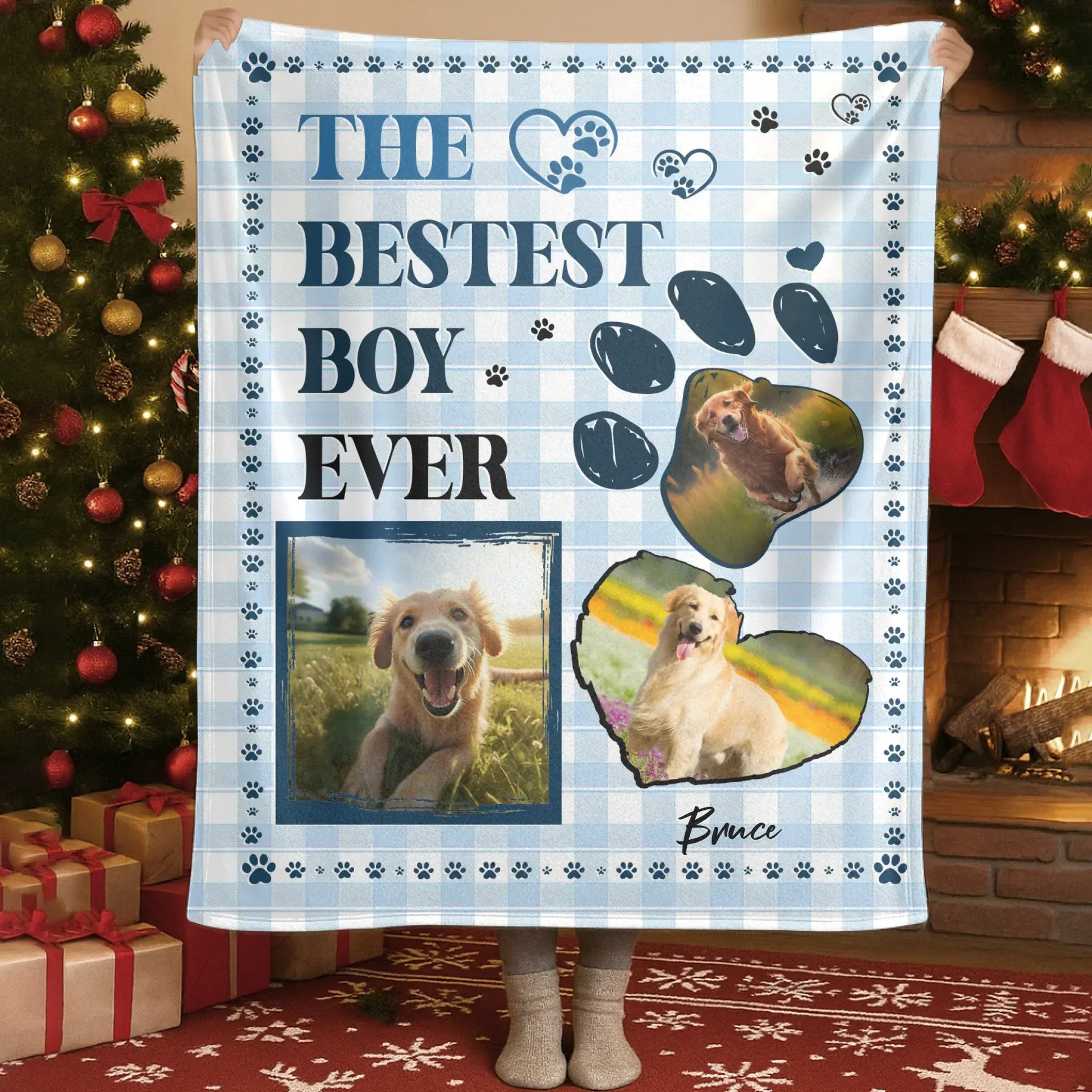Personalized Blankets Blanket Custom KNT / White / 30x40in / 76x101cm The Bestest Boy Ever – Personalized Dog Photo Name Custom Blanket