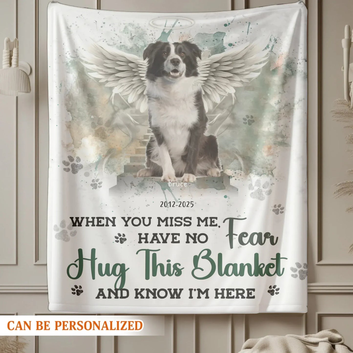 Personalized Blankets When Tomorrow Starts Without Me – Personalized Dog Memorial Photo Custom Blanket