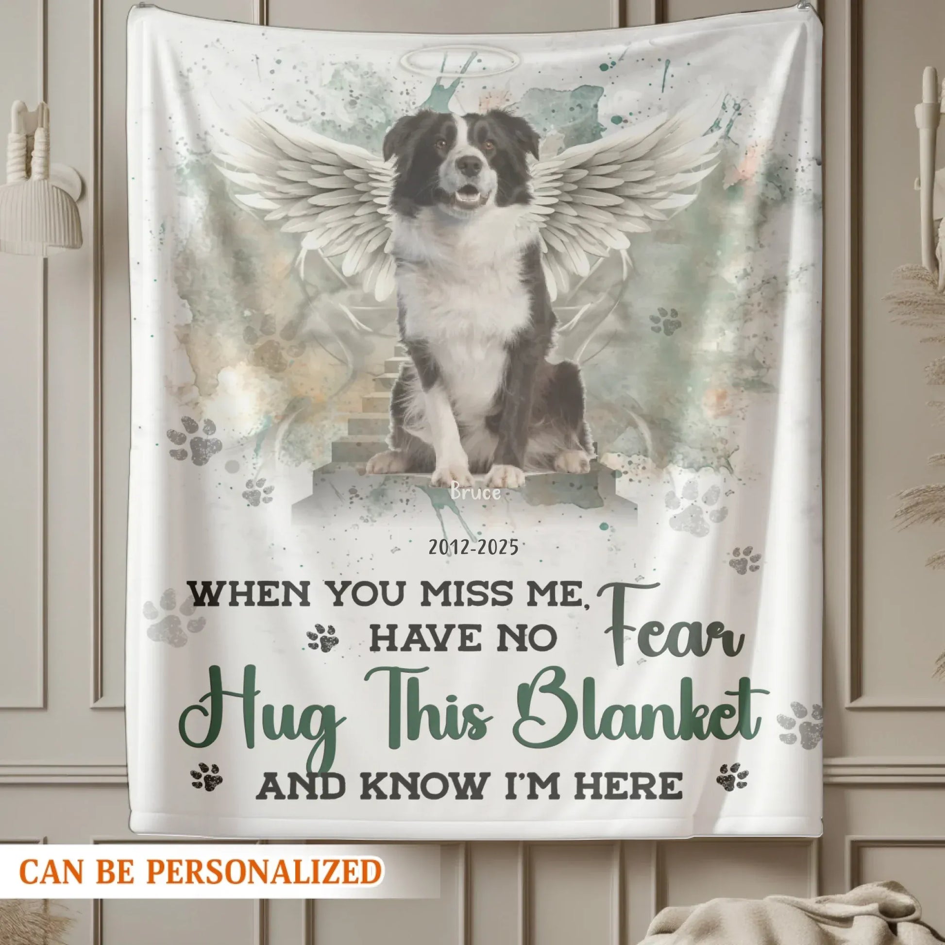 Personalized Blankets When Tomorrow Starts Without Me – Personalized Dog Memorial Photo Custom Blanket