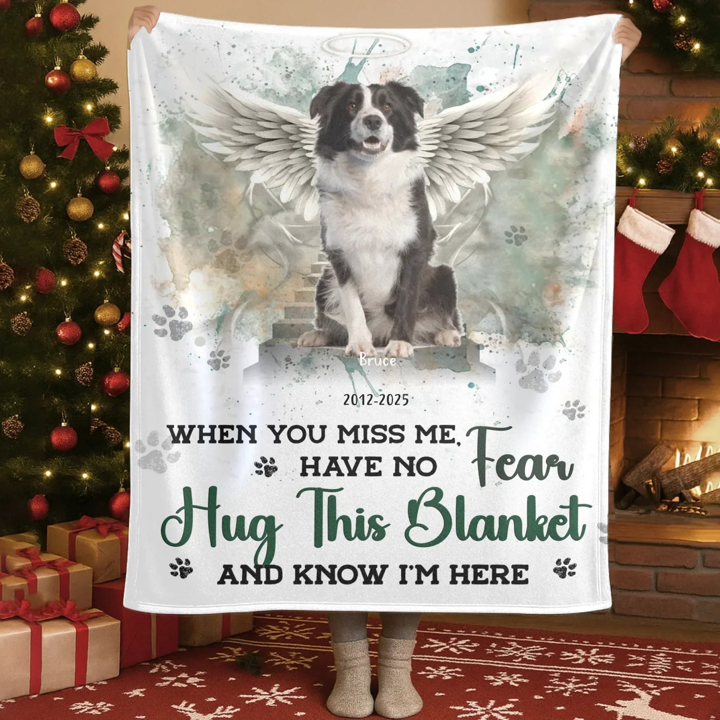 Personalized Blankets Blanket Custom KNT / White / 30x40in / 76x101cm When Tomorrow Starts Without Me – Personalized Dog Memorial Photo Custom Blanket