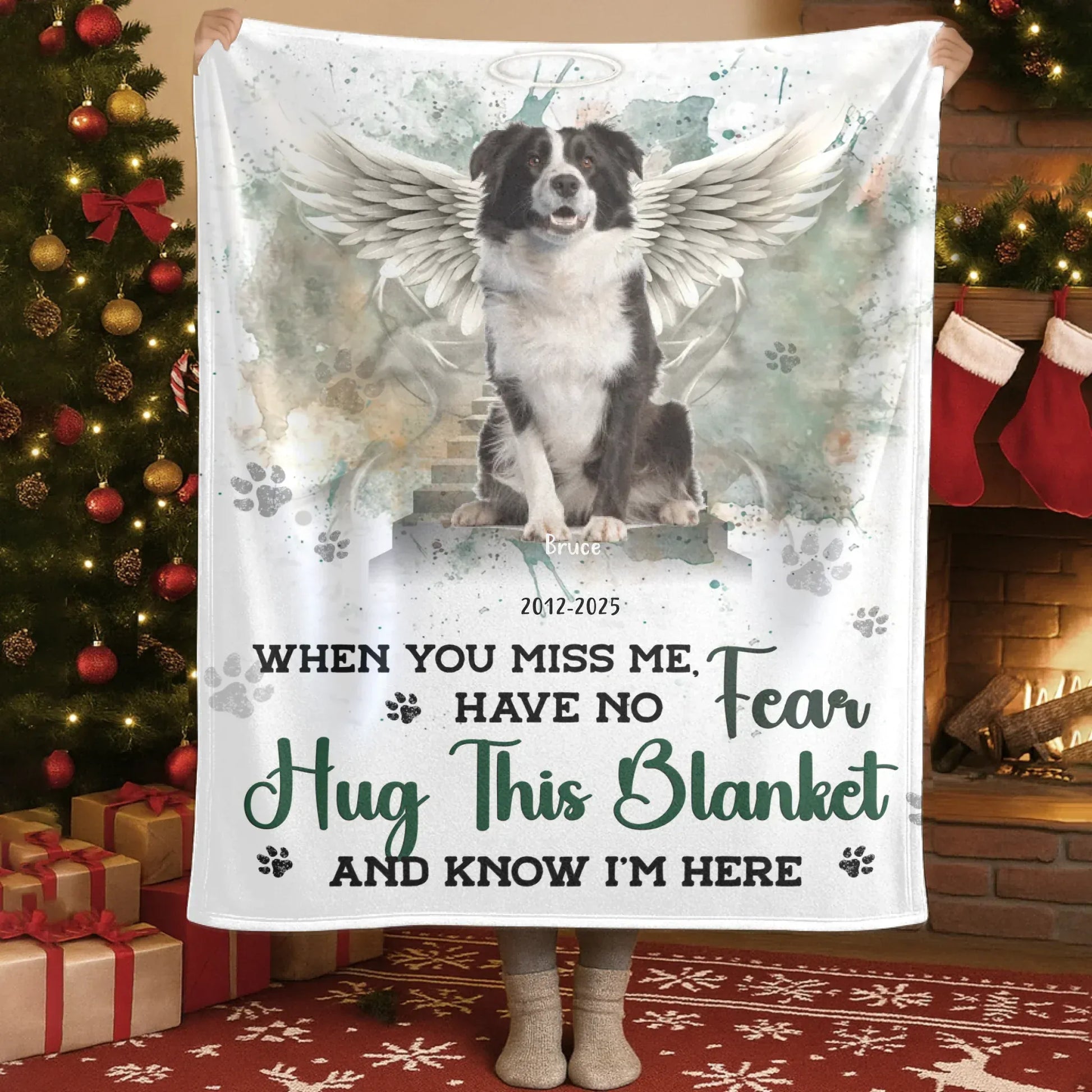 Personalized Blankets Blanket Custom KNT / White / 30x40in / 76x101cm When Tomorrow Starts Without Me – Personalized Dog Memorial Photo Custom Blanket