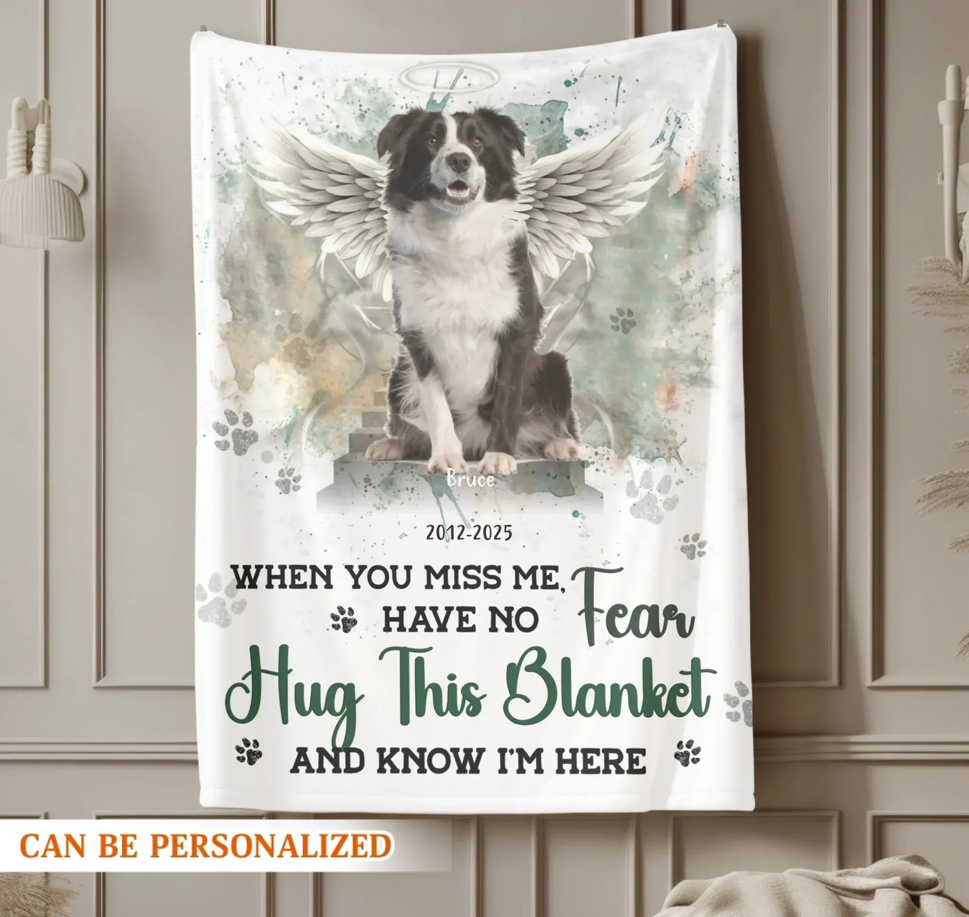 Personalized Blankets When Tomorrow Starts Without Me – Personalized Dog Memorial Photo Custom Blanket