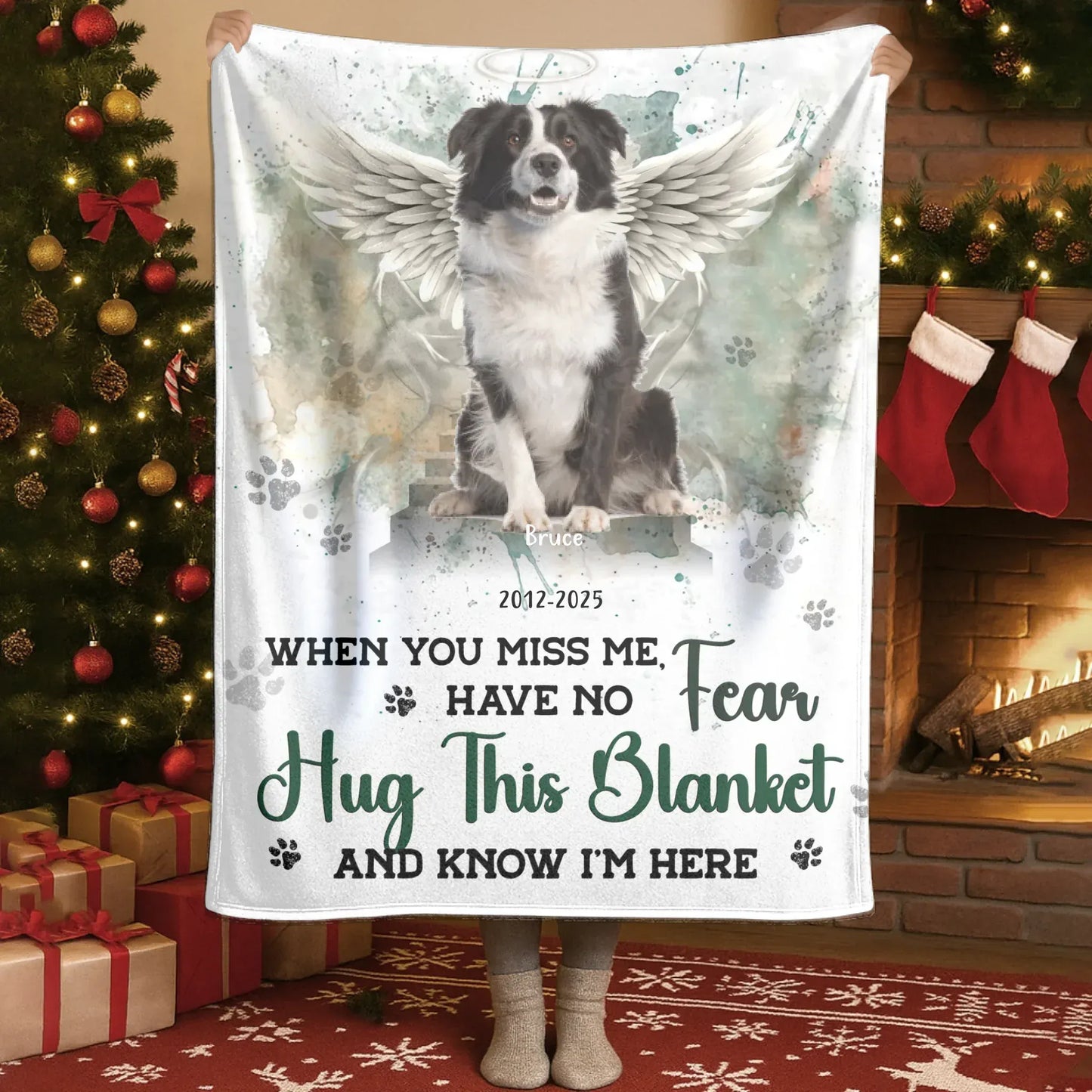 Personalized Blankets When Tomorrow Starts Without Me – Personalized Dog Memorial Photo Custom Blanket