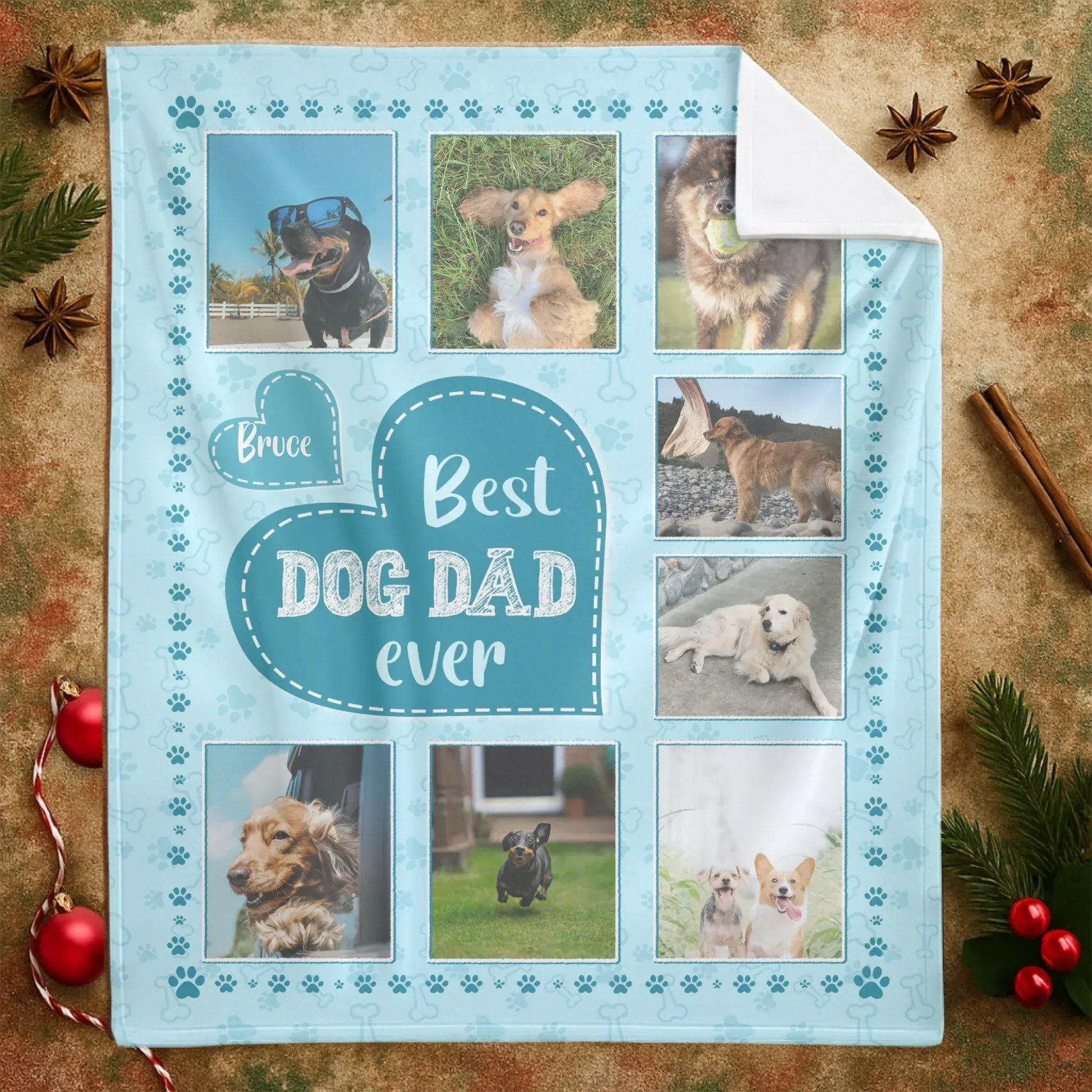 Personalized Blankets My Only Acceptable Obsession ver DAD - Personalized Dog Memorial Photo Collage Custom Blanket