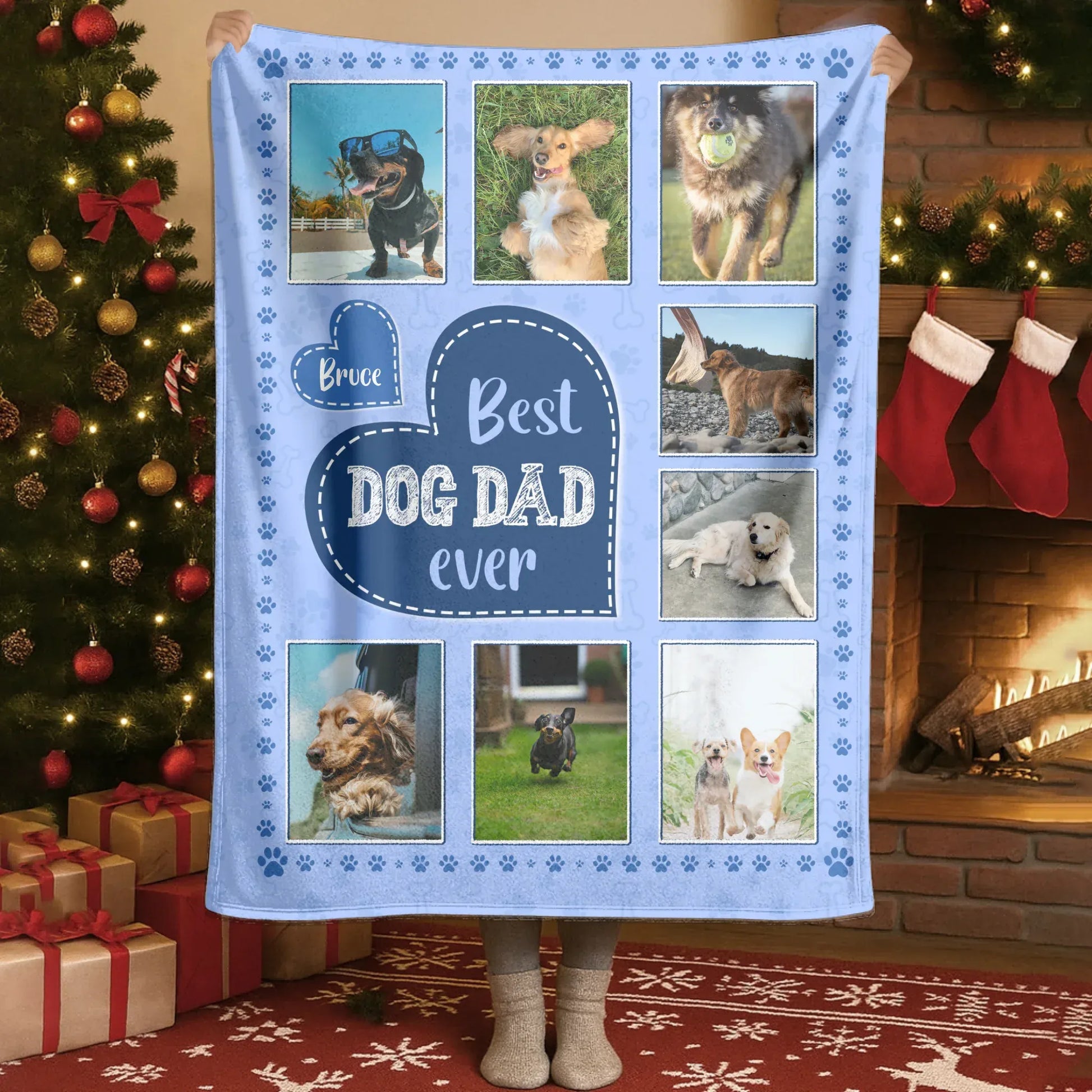 Personalized Blankets My Only Acceptable Obsession ver DAD - Personalized Dog Memorial Photo Collage Custom Blanket