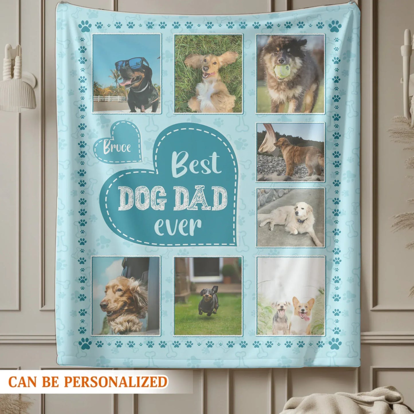 Personalized Blankets My Only Acceptable Obsession ver DAD - Personalized Dog Memorial Photo Collage Custom Blanket