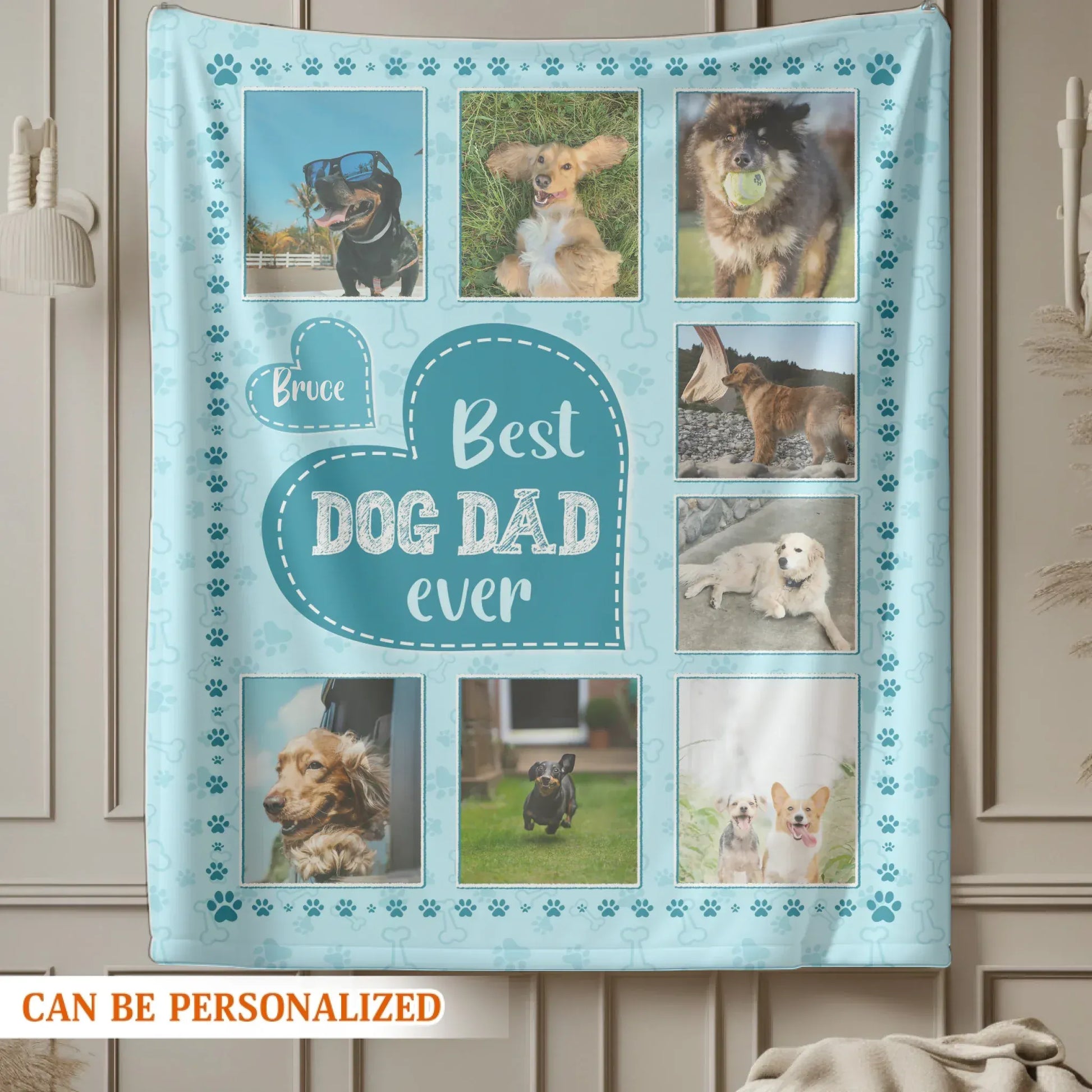 Personalized Blankets My Only Acceptable Obsession ver DAD - Personalized Dog Memorial Photo Collage Custom Blanket