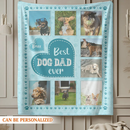 Personalized Blankets My Only Acceptable Obsession ver DAD - Personalized Dog Memorial Photo Collage Custom Blanket