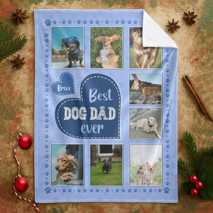Personalized Blankets My Only Acceptable Obsession ver DAD - Personalized Dog Memorial Photo Collage Custom Blanket