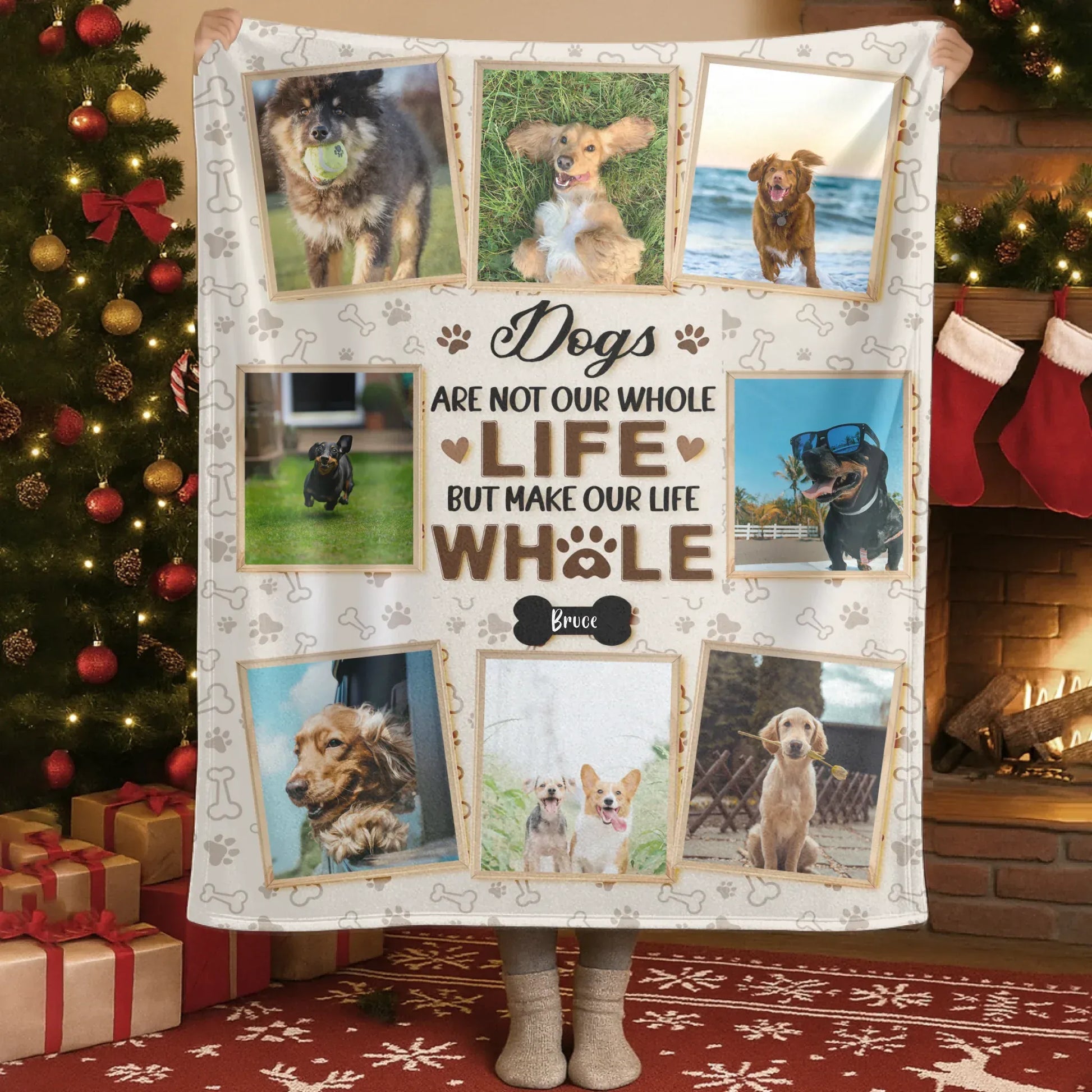 Personalized Blankets Blanket Custom KNT / White / 30x40in / 76x101cm Dogs Stole My Entire Heart - Personalized Dog Photo Collage Custom Blanket