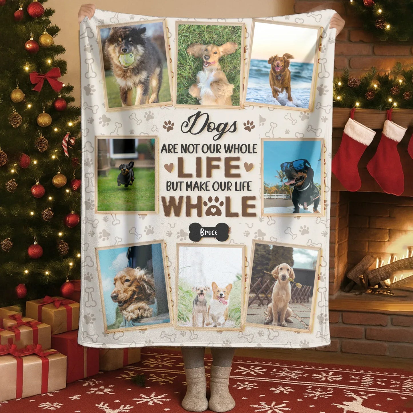 Personalized Blankets Dogs Stole My Entire Heart - Personalized Dog Photo Collage Custom Blanket