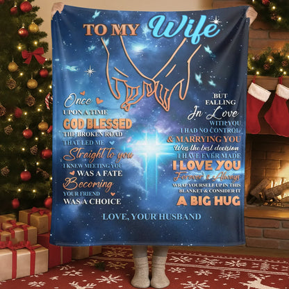 Personalized Blankets Blanket Custom KNT / White / 30x40in / 76x101cm My Forever Big Hug - Personalized Wife Anniversary Galaxy Custom Blanket