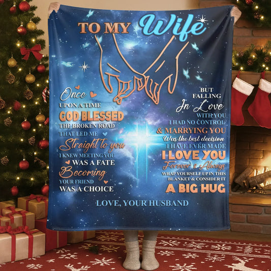 Personalized Blankets Blanket Custom KNT / White / 30x40in / 76x101cm My Forever Big Hug - Personalized Wife Anniversary Galaxy Custom Blanket