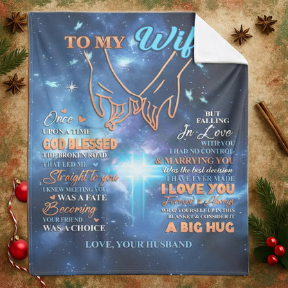 Personalized Blankets My Forever Big Hug - Personalized Wife Anniversary Galaxy Custom Blanket