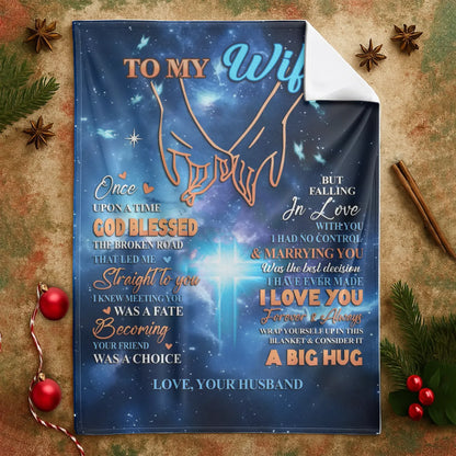 Personalized Blankets My Forever Big Hug - Personalized Wife Anniversary Galaxy Custom Blanket